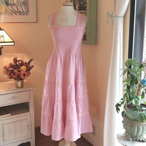 Lands End Shirred Midi Sundress - Picture 3 of 15